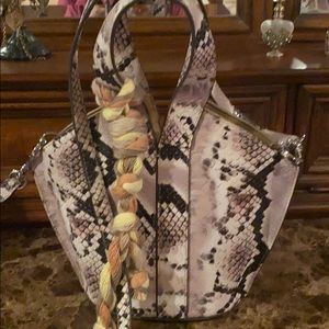 Vince Camuto Snake Print Leather Cross Body Bag!
